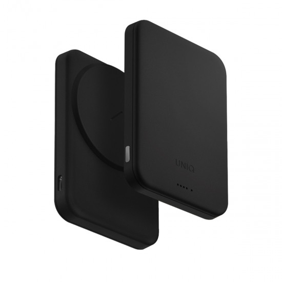 Uniq Lyden Lexa 5.000mAh Vegan Deri Ultra Hafif MagSafe Powerbank (Siyah)
