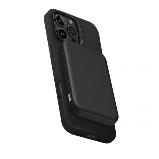 Uniq Lyden Lexa 5.000mAh Vegan Deri Ultra Hafif MagSafe Powerbank (Siyah)