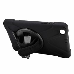 Samsung Galaxy Tab A 8.0 (2019) T290-T295 Uyumlu Defender Standlı Zırhlı Silikon Tablet Kılıfı (Siyah)
