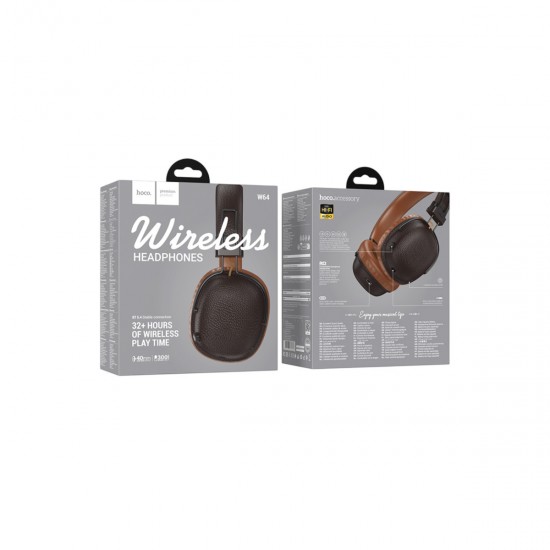 Hoco W64 Earl 2 Bluetooth 5.4 Kulak Üstü Kulaklık (Kahverengi)
