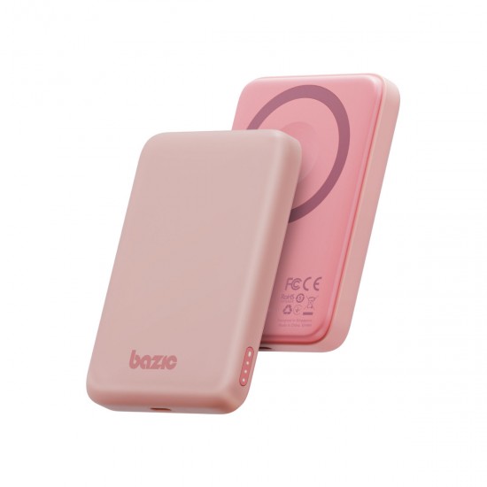 Energea X Bazic GoPower Snap 5K 3in1 5.000 mAh 20W PD Kablolu ve 15W Kablosuz Hızlı Şarj Magsafe Powerbank (Pembe)