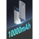 Yesido YP46 10.000 mAh 22.5W Dijital Göstergeli USB3.0 PD Hızlı Şarj Powerbank (Gri)