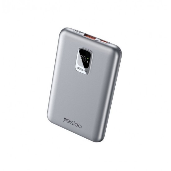 Yesido YP46 10.000 mAh 22.5W Dijital Göstergeli USB3.0 PD Hızlı Şarj Powerbank (Gri)