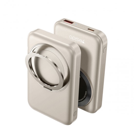 Yesido YP60 10.000 mAh 20W Type-C 18W USB ve 15W Kablosuz Şarj Çıkışlı PD Magsafe Powerbank (Gold)