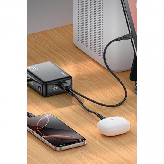 Yesido YP70 Dijital Göstergeli 10.000 mAh 3in1 22.5W PD Hızlı Şarj Powerbank (Siyah)