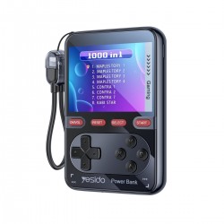 Yesido YP87 Dahili Retro Oyun Konsollu 10.000 mAh 2in1 20W PD Hızlı Şarj Powerbank (Siyah)