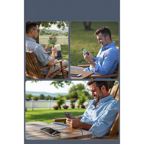 Yesido YP87 Dahili Retro Oyun Konsollu 10.000 mAh 2in1 20W PD Hızlı Şarj Powerbank (Siyah)