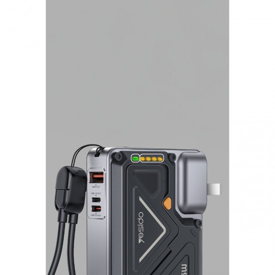 Yesido YP89 Akım Korumalı ve Stantlı 10.000 mAh 5in1 22.5W PD 15W Kablosuz Hızlı Şarj Destekli Magsafe Powerbank (Beyaz)