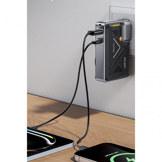 Yesido YP89 Akım Korumalı ve Stantlı 10.000 mAh 5in1 22.5W PD 15W Kablosuz Hızlı Şarj Destekli Magsafe Powerbank (Beyaz)