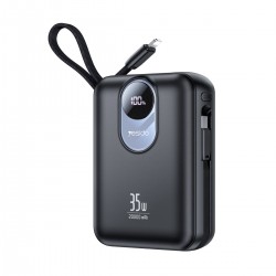 Yesido YP94 Dijital Göstergeli 20.000 mAh 35W Hızlı Şarj Destekli Çift Kablolu Powerbank (Siyah)