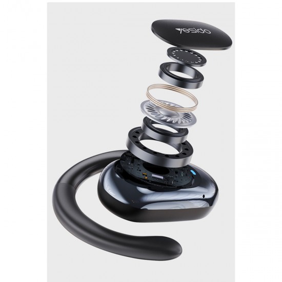 Yesido YSP13 Bluetooth 5.3 Açık Kulak Tasarımlı LED Göstergeli Kulaklık (Siyah)