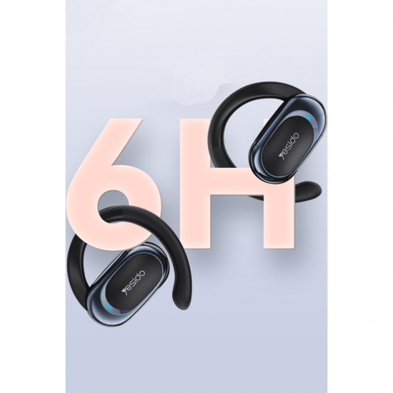 Yesido YSP13 Bluetooth 5.3 Açık Kulak Tasarımlı LED Göstergeli Kulaklık (Siyah)