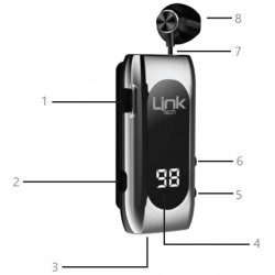 LinkTech V80 Pro Makaralı Titreşimli 20 Saat Bluetooth Kulaklık (Gold)