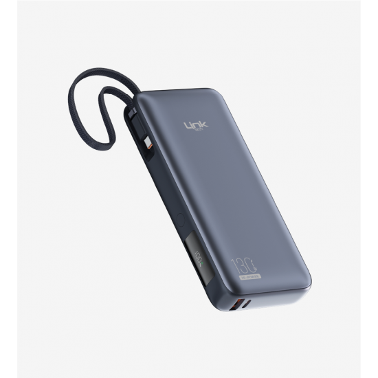 LinkTech P131 Premium 130W Dijital Ekranlı Dahili Type-C Kablolu 20000 mAh Powerbank