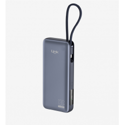 LinkTech P131 Premium 130W Dijital Ekranlı Dahili Type-C Kablolu 20000 mAh Powerbank
