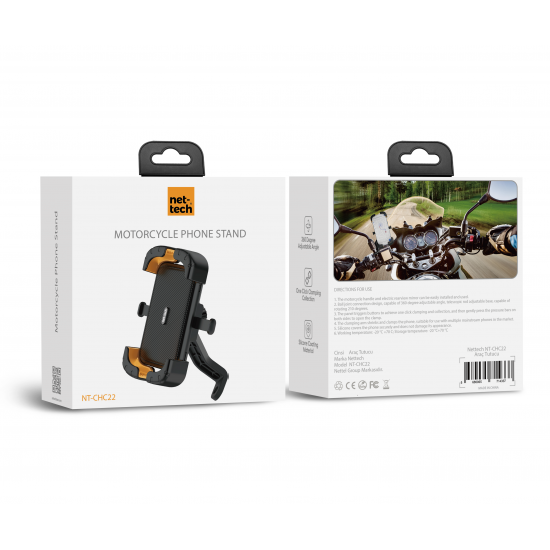 Nettech NT-CHC22 Ayna Bağlantılı Bisiklet-Motosiklet Kıskaçlı Telefon Tutucu Nettech NT-CHC22 Ayna Bağlantılı Bisiklet-Motosiklet Kıskaçlı Telefon Tutucu