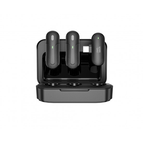 Nettech NT-0T08 Type-C Duo Wireless Mini Kablosuz Yaka Mikrofonu Nettech NT-0T08 Type-C Duo Wireless Mini Kablosuz Yaka Mikrofonu