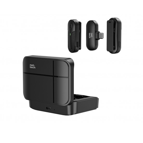 Nettech NT-0T08 Type-C Duo Wireless Mini Kablosuz Yaka Mikrofonu Nettech NT-0T08 Type-C Duo Wireless Mini Kablosuz Yaka Mikrofonu