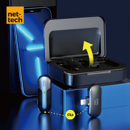 Nettech NT-0T08 Type-C Duo Wireless Mini Kablosuz Yaka Mikrofonu Nettech NT-0T08 Type-C Duo Wireless Mini Kablosuz Yaka Mikrofonu