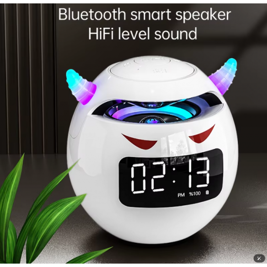 Mini Bluetooth Hoparlör & Alarm Saati | HD Mikrofonlu, Bas Destekli TF Kart Müzik Çalar Mini Bluetooth Hoparlör & Alarm Saati | HD Mikrofonlu, Bas Destekli TF Kart Müzik Çalar
