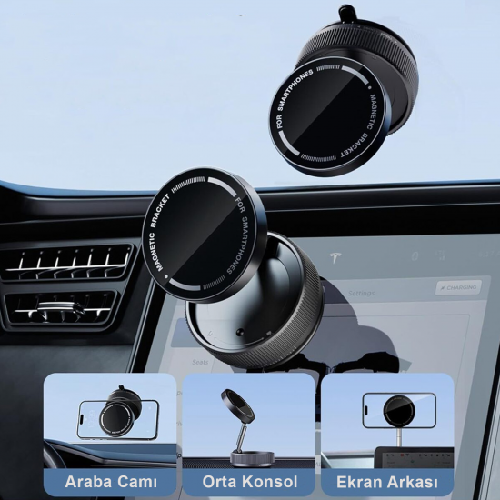 Nettech NT-CHC34 360° Dönebilen Vakumlu Çok Amaçlı Manyetik Araç Telefonu Tutucu