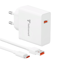 Teknonet TN-HCH14 67W Type-C Hızlı Şarj Adaptörü ve Type-C Kablo