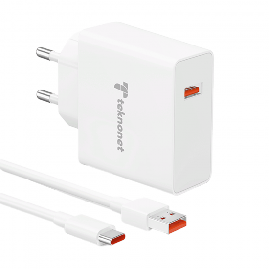 Teknonet TN-HCH14 67W Type-C Hızlı Şarj Adaptörü ve Type-C Kablo Teknonet TN-HCH14 67W Type-C Hızlı Şarj Adaptörü ve Type-C Kablo