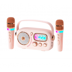 Zealsound Karaoke Hoparlör Seti | 2 Mikrofon, RGB Işıklı| Taşınabilir Bluetooth Karaoke Box