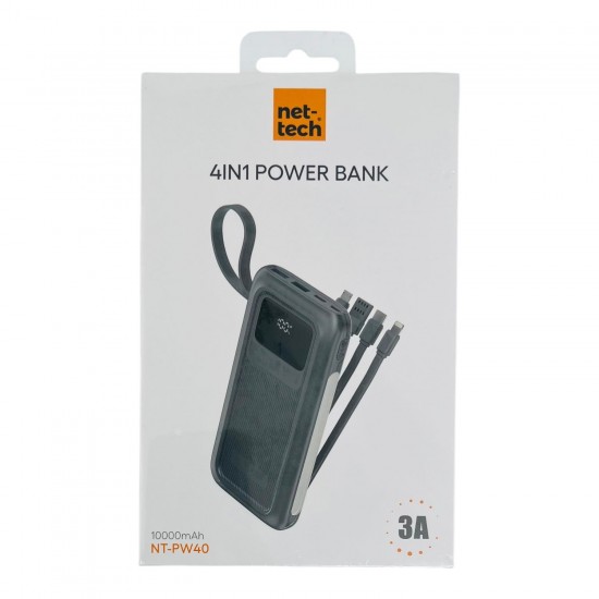 Nettech NT-PW40 10000 mAh 4in1 Hızlı Şarj Power Bank