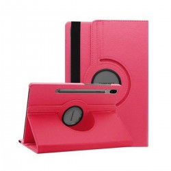 Samsung Galaxy Tab S7 FE SM-T733 12.4 360 Dönen Standlı Kapaklı Kılıf (Pembe)