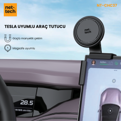 Nettech NT-CHC37 Tesla Uyumlu MagSafe Manyetik Ekran Arkası Telefon Tutucu