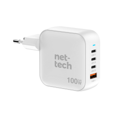 Nettech NT-HCH09 100W PD+QC GaNPrime Şarj Aleti (Beyaz)