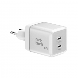 Nettech NT-HCH12 PD+QC GaNPrime 67W Şarj Aleti (Beyaz) 