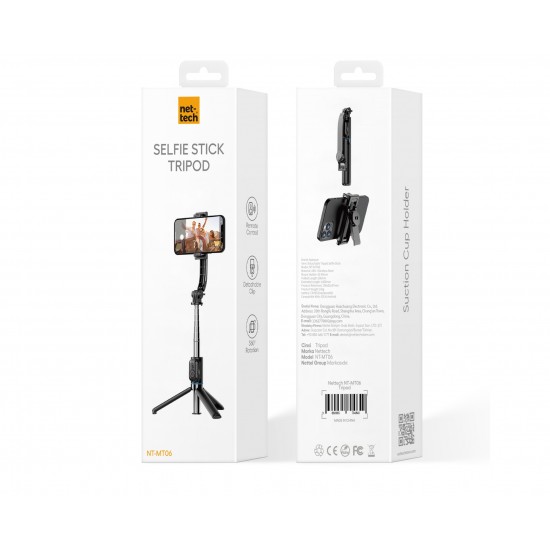 Nettech NT-MT06 Taşınabilir Tripod Bluetooth Selfie Çubuğu Nettech NT-MT06 Taşınabilir Tripod Bluetooth Selfie Çubuğu