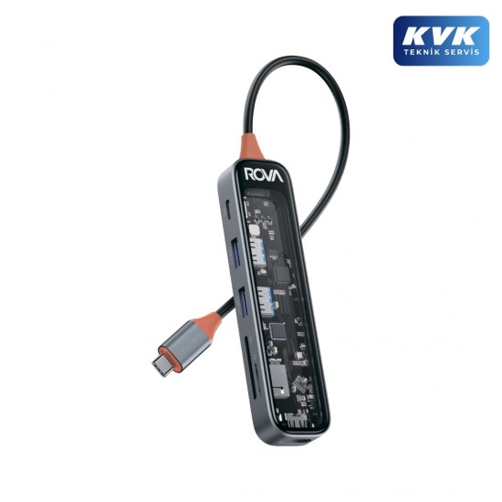 Rova HDR802 6 Portlu USB 3.0 Çoklayıcı Hub - 5Gbps Yüksek Hızlı Veri Aktarımı
