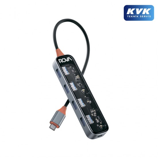 Rova HDR803 USB 3.0 5 Portlu Çoklayıcı Hub - 5Gbps Yüksek Hızlı USB Splitter