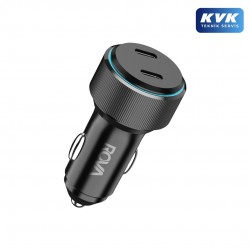 Rova OSB195 60W Ultra Hızlı Araç Şarj Cihazı - Type-C PD + USB-A QC 3.0 Çift Girişli Araç Şarj Başlığı
