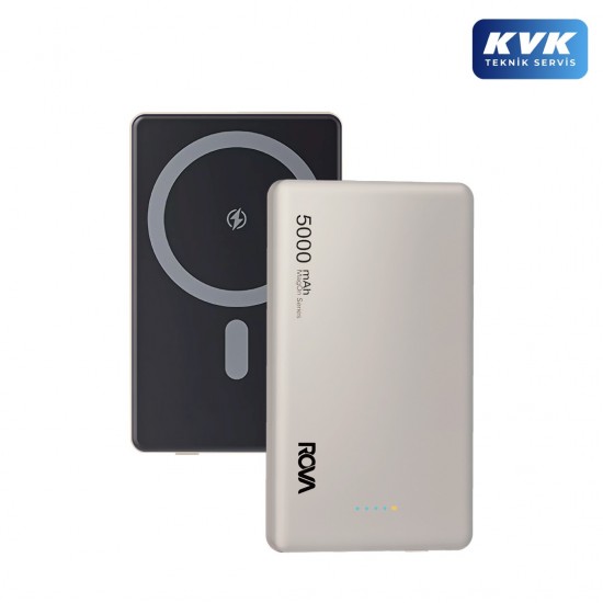 Rova PWS615G 5000 mAh Ultra İnce MagSafe Kablosuz 20W PD Hızlı Şarj Powerbank (Gri)