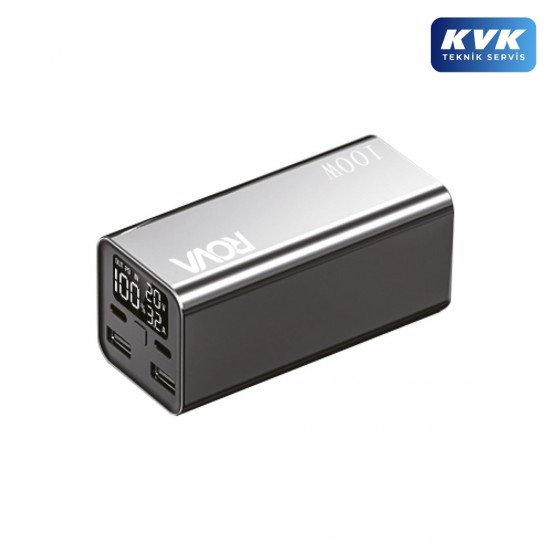Rova PWS616 20000 mAh 100W Ultra Hızlı Şarj Powerbank - Laptop ve MacBook Uyumlu 4 Portlu Taşınabilir Şarj Cihazı