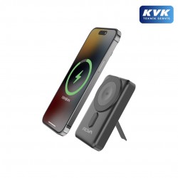 Rova PWS625S 10000 Mah 22.5W Süper Hızlı Şarj Powerbank – Kablosuz, Type-C & Lightning Dahili Kablo, Akıllı Saat Uyumlu (Siyah)