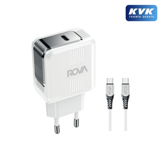 Rova SB110T 20W Type-C PD Hızlı Şarj Adaptörü + 1 Metre Type-C Kablo Seti
