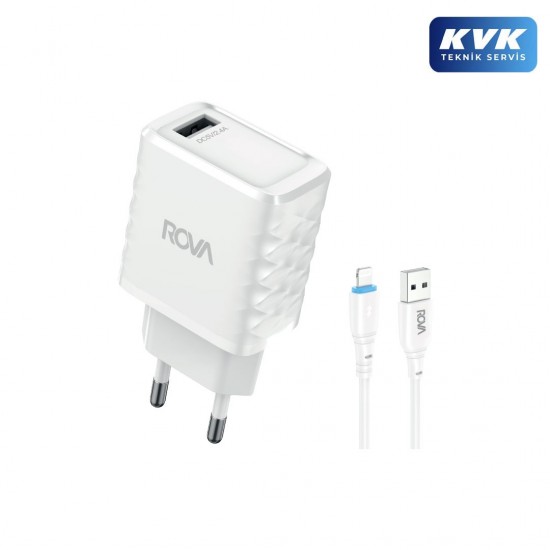 Rova SB114L 12W 2.4A Şarj Adaptörü + 1 Metre USB to Lightning iPhone Kablo Seti