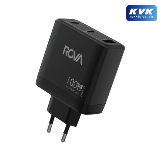 Rova SB121 100W GaN Hızlı Şarj Aleti PD 3.0 Type-C Laptop ve Telefon Uyumlu Adaptör