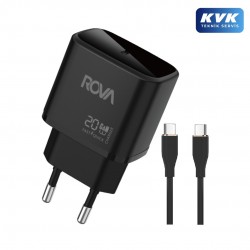 Rova SB122T 20W Type-C PD Hızlı Şarj Adaptörü + Type-C to Type-C Kablo Seti
