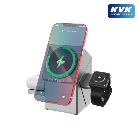 Rova WST102 15W iPhone ve Android Uyumlu Hızlı Kablosuz Şarj Standı