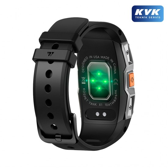 Kospet Tank X1 10 ATM & IP69K Su Geçirmez Akıllı Saat - Askeri Standartta Darbeye Dayanıklı (Gri)